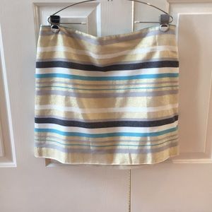 LOFT Metallic Striped Skirt